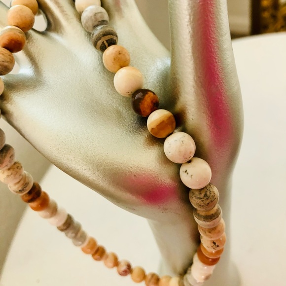 Modern Vintage Jasper Stone Bead Necklace - Picture 12 of 12